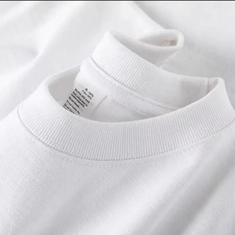 Camiseta Unissex 100% Algodão – Cores Sólidas, Gola O, Manga Curta, Estilo Coreano, Tamanhos M ao 4XL