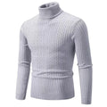 Suéter Masculino Gola Alta 2025 – Tricô de Lã, Pulôver Casual Quente, Cores Sólidas, Ideal para o Inverno