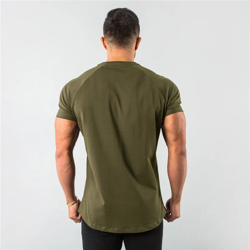 👕 Camiseta Masculina Slim Fit para Academia – Algodão, Manga Curta