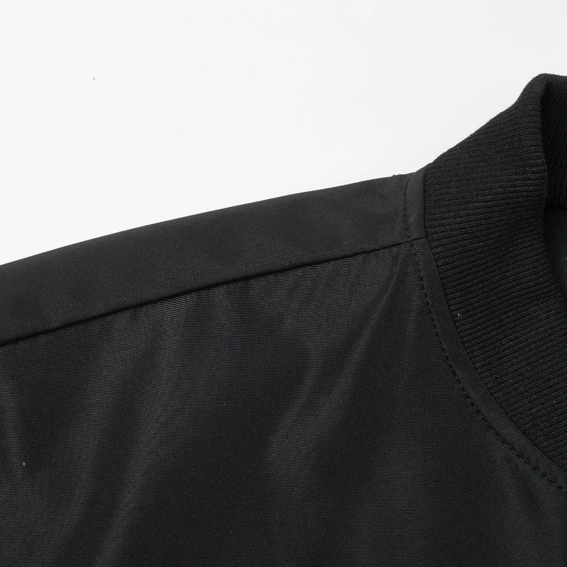 Jaqueta masculina 2024, gola baseball, manga curta, solta, cor sólida, estilo casual e business, fina, para primavera e outono, tendência.