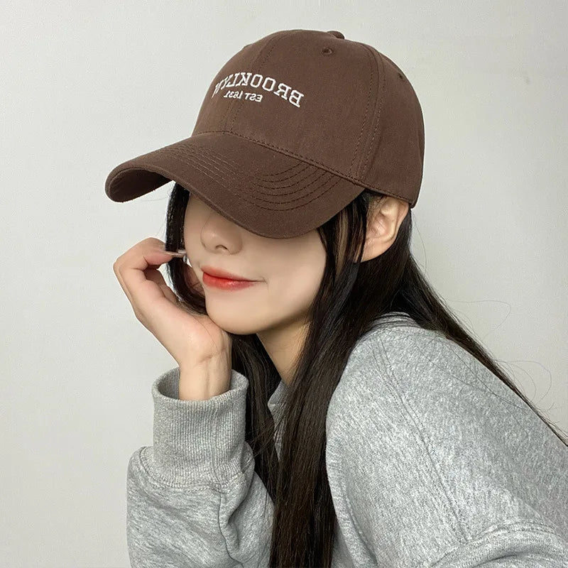 Boné de beisebol com bordado das letras JK em coreano, unissex, estilo hip hop, casual e esportivo, ideal para corrida e streetwear.