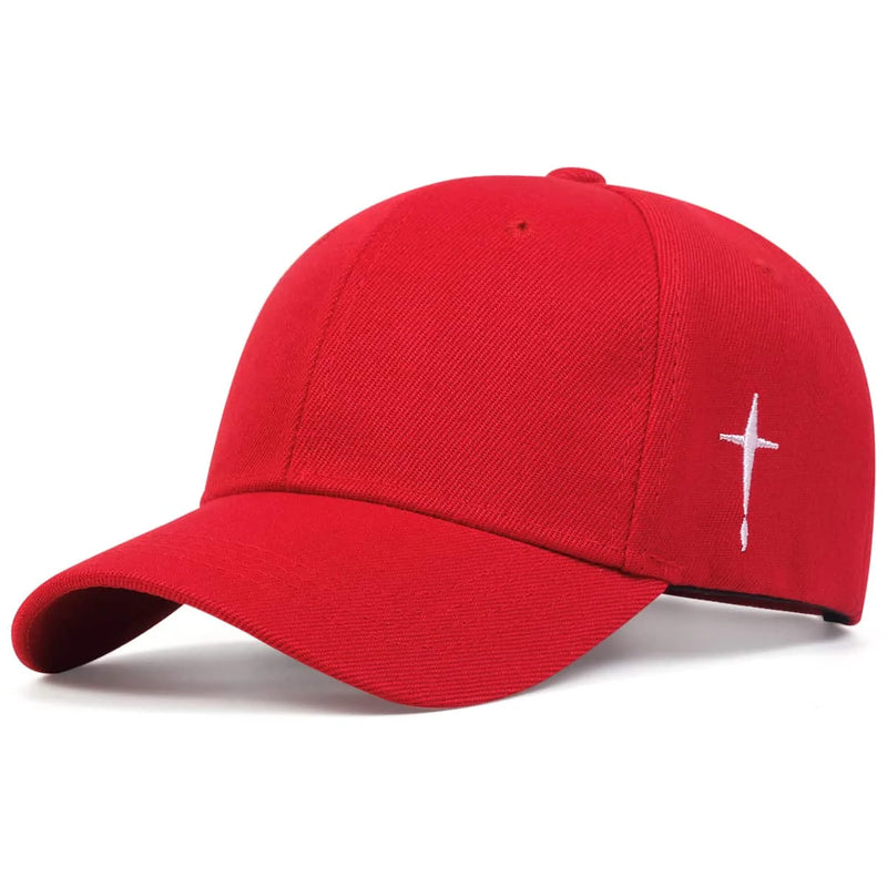 Boné unissex com bordado de gota cruzada, ajustável e ideal para uso outdoor.