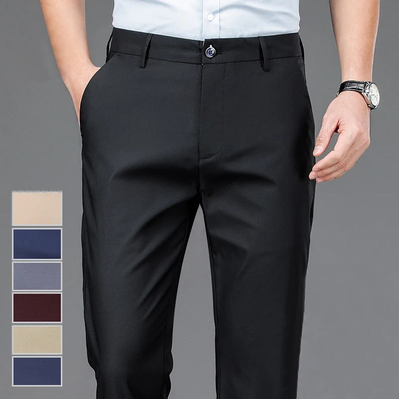 Calça Masculina Social Casual Preta – Tecido Elástico e Secagem Rápida