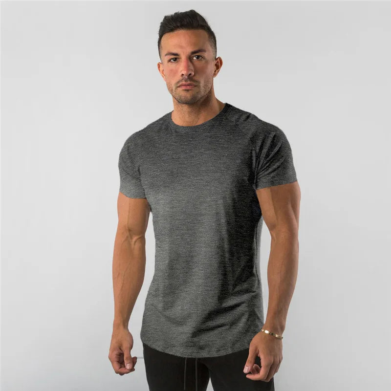 👕 Camiseta Masculina Slim Fit para Academia – Algodão, Manga Curta