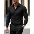 Camisa Social Masculina FGKKS – Manga Longa, Tecido Elástico