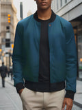 Jaqueta masculina 2024, gola baseball, manga curta, solta, cor sólida, estilo casual e business, fina, para primavera e outono, tendência.