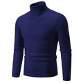 Suéter Masculino Gola Alta 2025 – Tricô de Lã, Pulôver Casual Quente, Cores Sólidas, Ideal para o Inverno