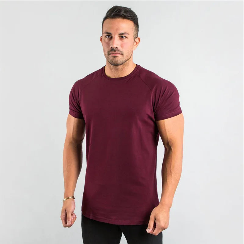 👕 Camiseta Masculina Slim Fit para Academia – Algodão, Manga Curta