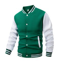 Jaqueta de beisebol masculina de manga comprida, folgada, grande, com emendas, roupa de beisebol, casaco de rua, jaquetas bomber quentes para homens