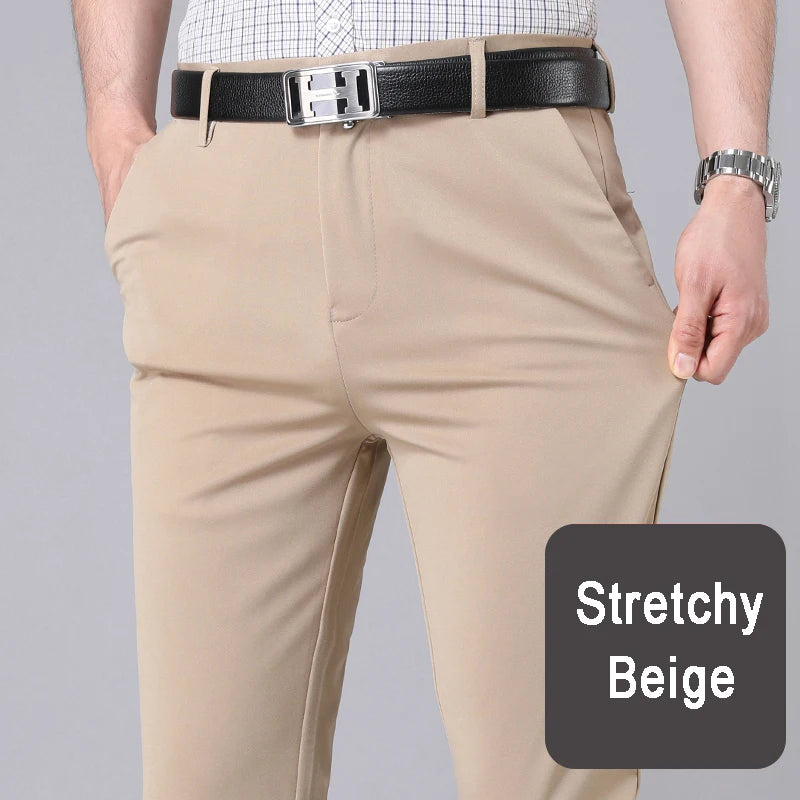 Calça Masculina Social Casual Preta – Tecido Elástico e Secagem Rápida