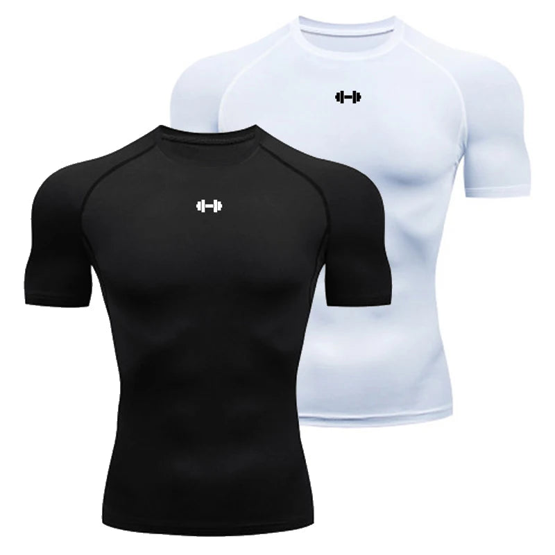 Camiseta Masculina de Compressão – Esportiva, Secagem Rápida, Elástica, Ideal para Corrida, Academia e Treino de Verão