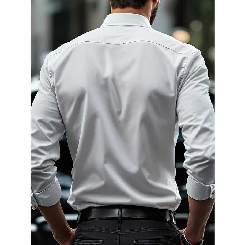 Camisa Social Masculina FGKKS – Manga Longa, Tecido Elástico