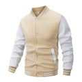 Jaqueta de beisebol masculina de manga comprida, folgada, grande, com emendas, roupa de beisebol, casaco de rua, jaquetas bomber quentes para homens