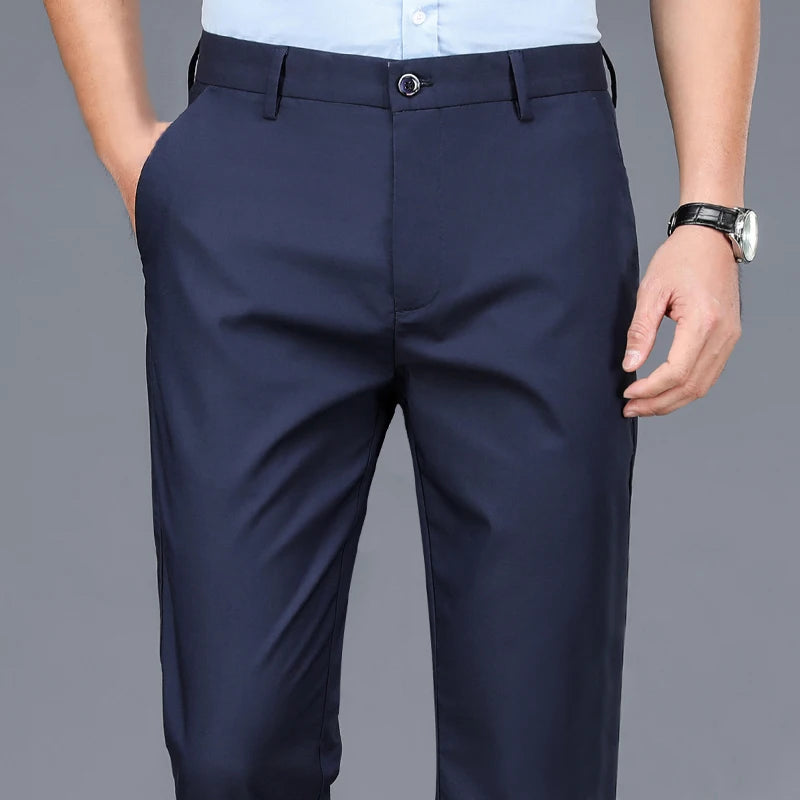 Calça Masculina Social Casual Preta – Tecido Elástico e Secagem Rápida