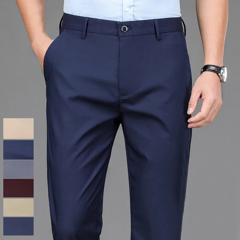 Calça Masculina Social Casual Preta – Tecido Elástico e Secagem Rápida