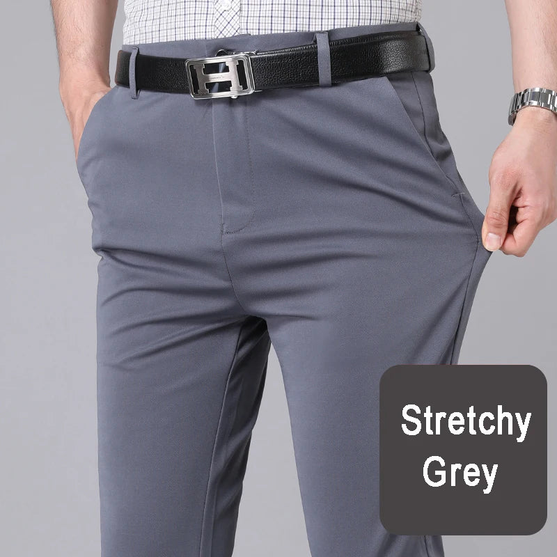 Calça Masculina Social Casual Preta – Tecido Elástico e Secagem Rápida