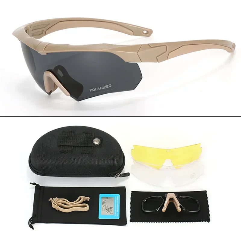 Óculos Táticos Militares – 3 Lentes Intercambiáveis (HD)